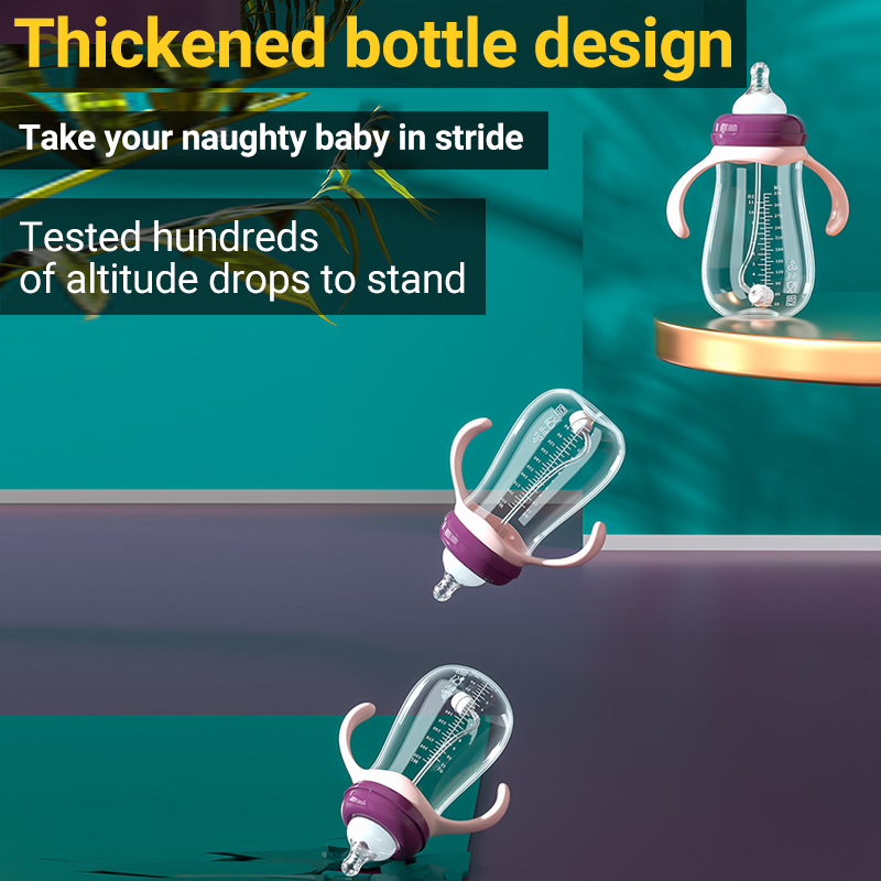 New Baby Bottle Mom Easy PP Baby Feeding Bottle, Nipple, Cross Hole Bottle, Breast Milk Bottle, Nipple, Silicone Straw, Bottle with Handle, Baby Water Bottle, Baby Bottle without BPA