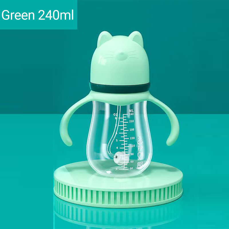 New Baby Bottle Mom Easy PP Baby Feeding Bottle, Nipple, Cross Hole Bottle, Breast Milk Bottle, Nipple, Silicone Straw, Bottle with Handle, Baby Water Bottle, Baby Bottle without BPA