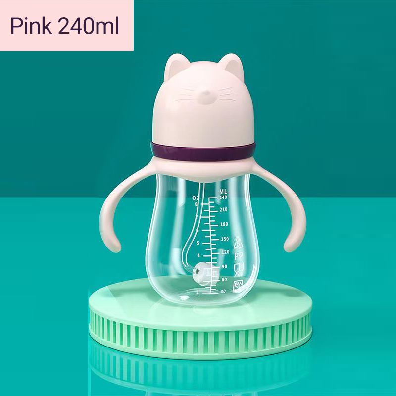 New Baby Bottle Mom Easy PP Baby Feeding Bottle, Nipple, Cross Hole Bottle, Breast Milk Bottle, Nipple, Silicone Straw, Bottle with Handle, Baby Water Bottle, Baby Bottle without BPA