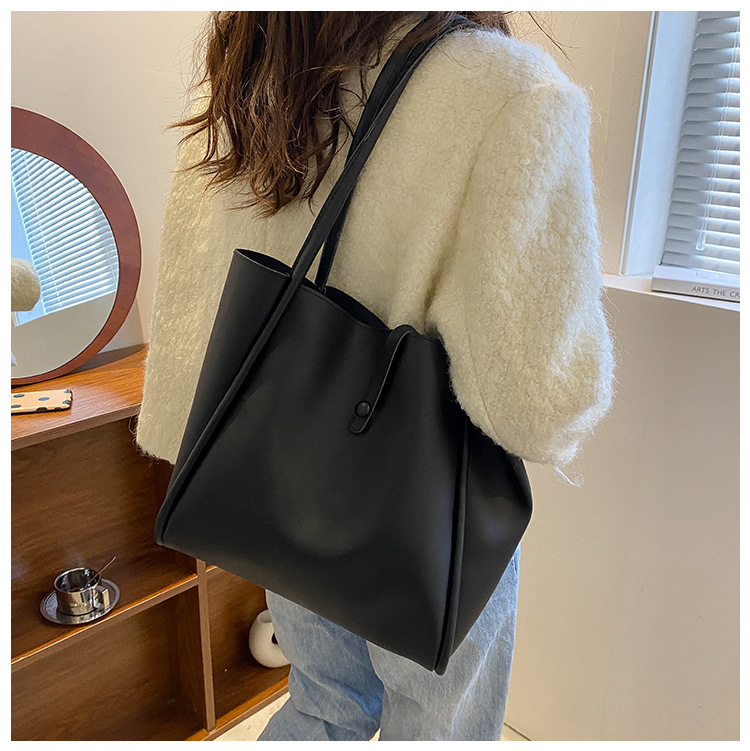 New arrival 2Pcs/set Large Bag Women PU Handbags Fashion Lady Business big Capacity Texture Leather Retro Shoulder Bags Casual Versatile Commuting Tote Bag Vintage Composite Handbag school bags Purse