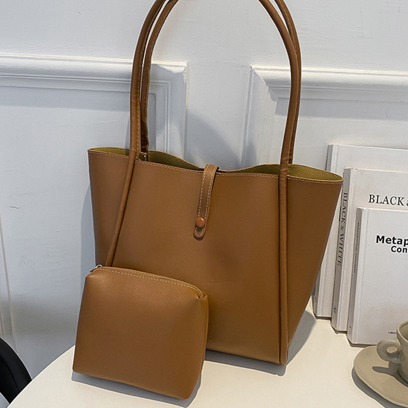 New arrival 2Pcs/set Large Bag Women PU Handbags Fashion Lady Business big Capacity Texture Leather Retro Shoulder Bags Casual Versatile Commuting Tote Bag Vintage Composite Handbag school bags Purse