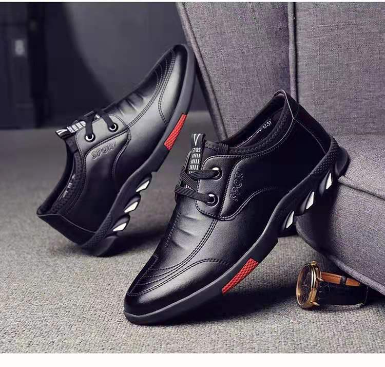 ASSKLO PU leather shoes men's leather casual shoes sport sneaker footwear business leather shoes men's leather shoes dress shoes lace-up shoes fashion versatile casual shoes driving shoes mens trendy