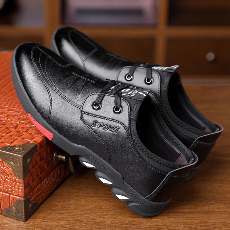 ASSKLO PU leather shoes men's leather casual shoes sport sneaker footwear business leather shoes men's leather shoes dress shoes lace-up shoes fashion versatile casual shoes driving shoes mens trendy