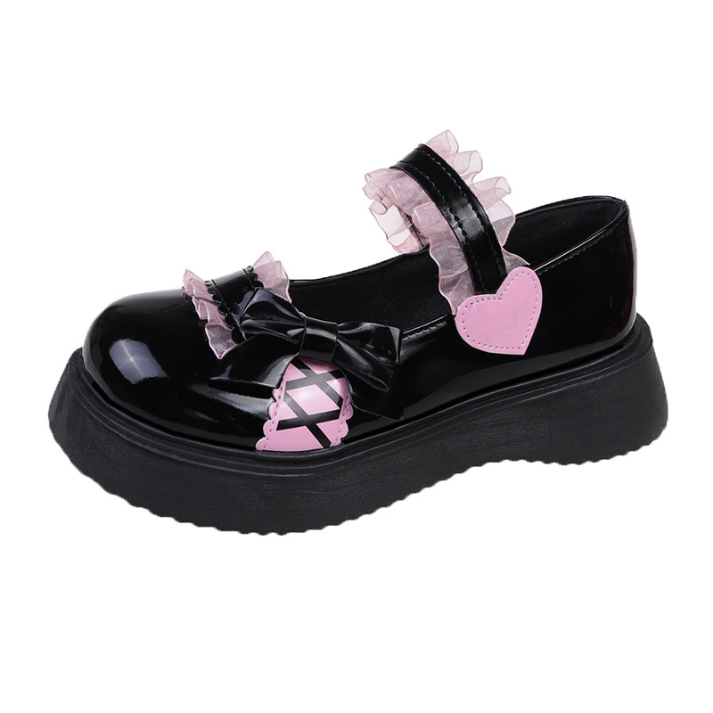 ASSKLO Mary Jane small leather shoes woman spring and autumn 2025 new style preppy style platform lace big head Lolita women's single shoes