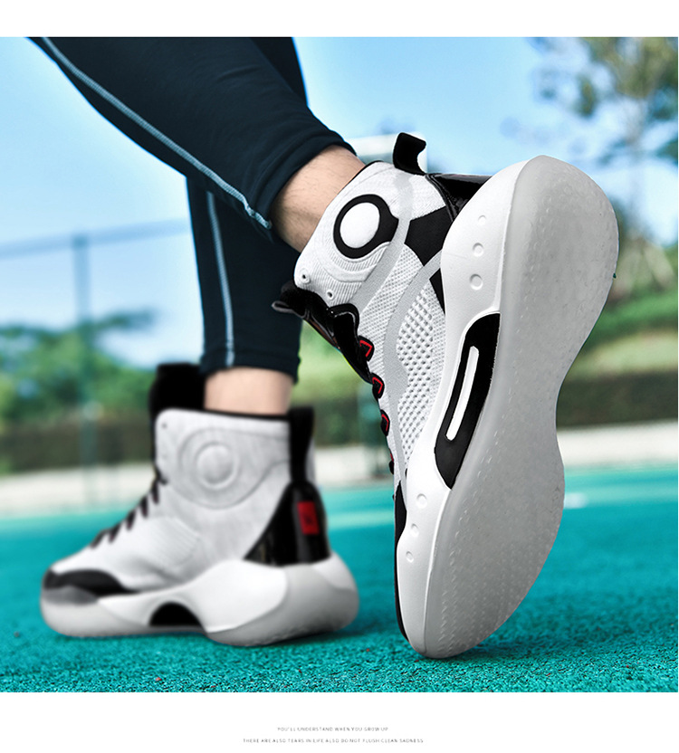 ASSKLO Basketball shoes high stretch unisex sneakers shock absorbing air cushion sneakers casual shoes high top sneakers