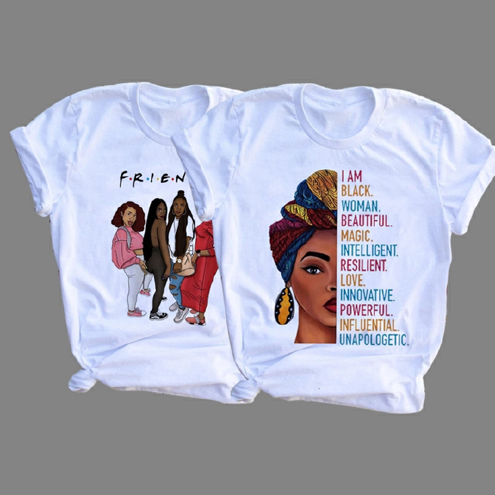 2pcs/set women T-shirt Women Clothes Tops Lady shirt fashion casual Tshirts women top girl print short sleeve personality t-shirt girls t-shirt women's clothes