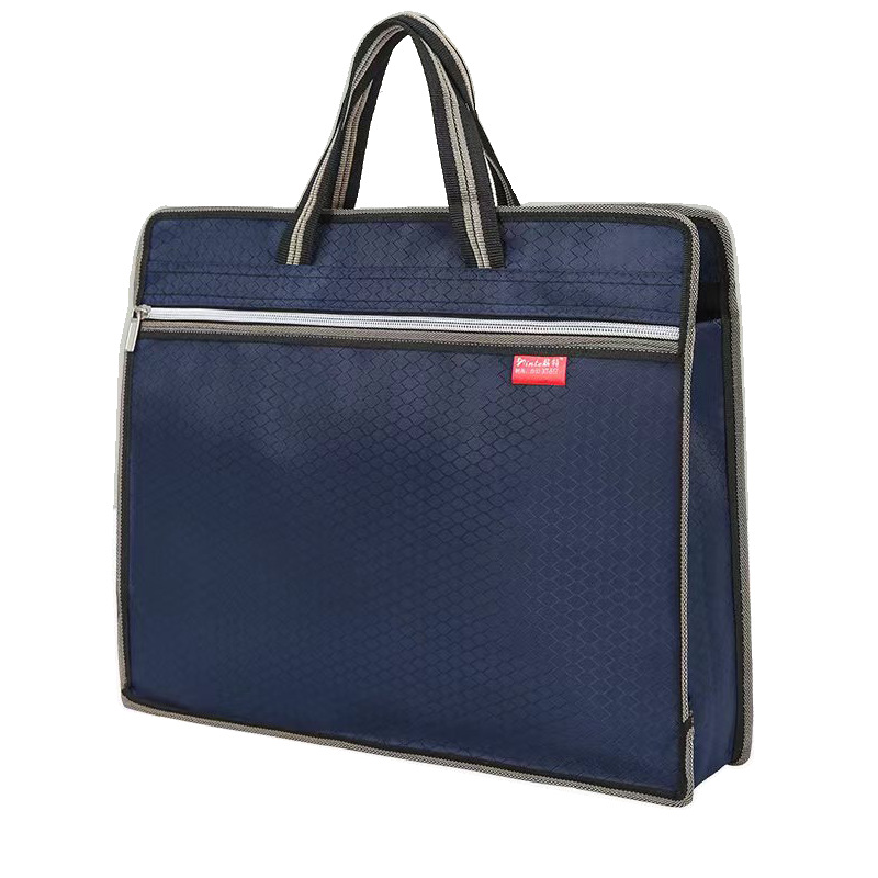 Large capacity conference bag, file bag, office handbag, work portable file bag, canvas waterproof information bag, conference bag, Oxford cloth handbag, double layer zipper