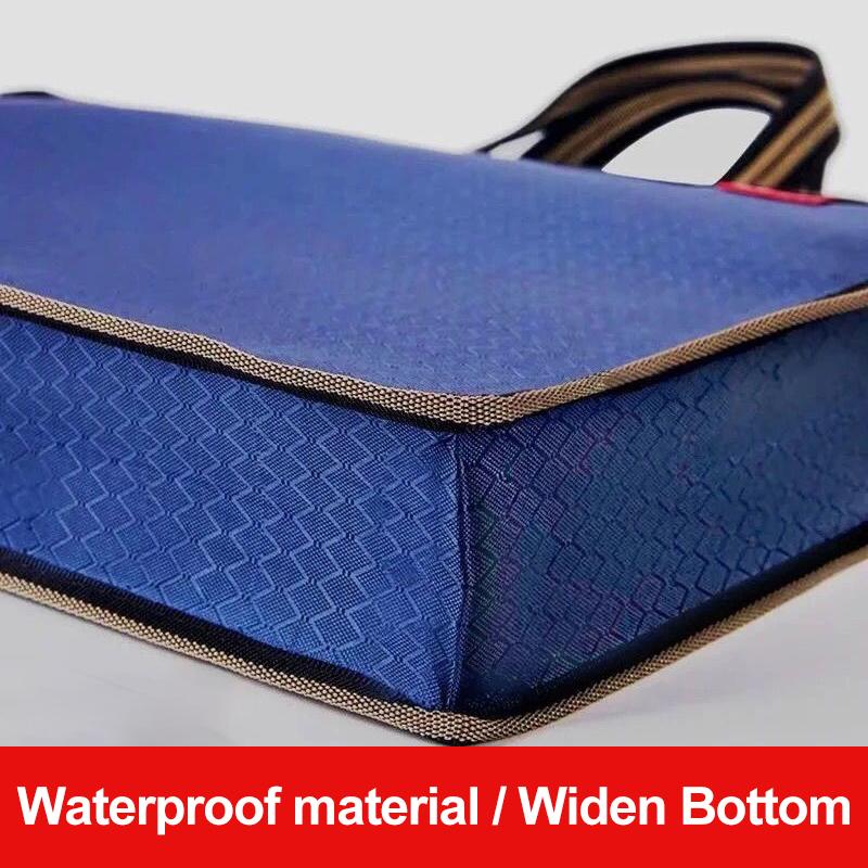Large capacity conference bag, file bag, office handbag, work portable file bag, canvas waterproof information bag, conference bag, Oxford cloth handbag, double layer zipper