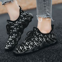 autumn new women's shoes jelly bottom octopus running casual sneakers Black 36