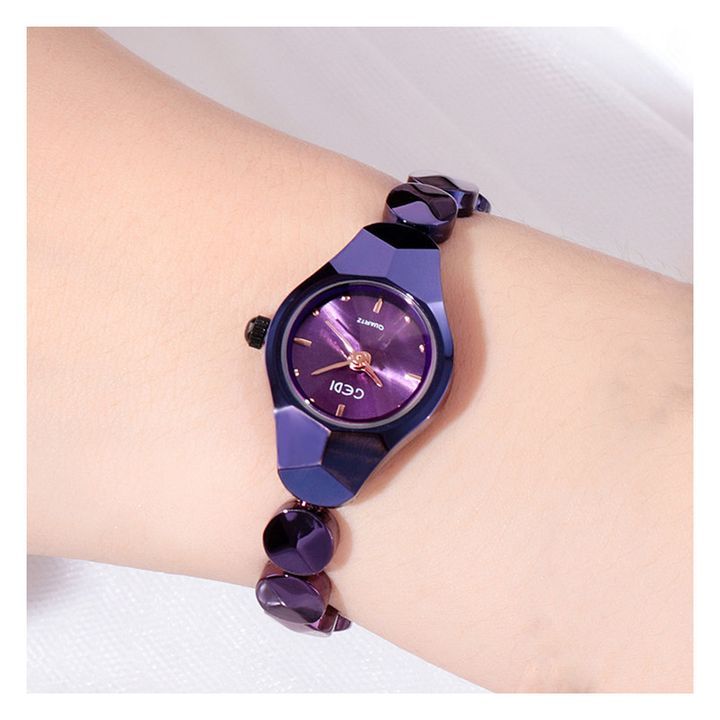Luxury Fashion Leisure Feminino Classic Watches For Women Quartz Stainless Steel Wristwatch Ladies Watches Tungsten Steel Bracelet Watches Japan Movement High Quality  Watch +1 Crystal Ring Free + Lux