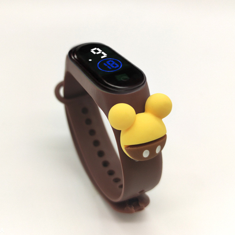 Fashion Cartoon Children LED Electronic Touch Watches 30M Waterproof Boys Girls Students Bracelet Watches Sons Daughters Classmates Friends Birthday Gifts Pink Red Blue Yellow Purple Green Black White