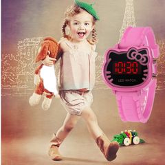 2022 New Cartoon Cute Cat Multifunctional Female Male Students Lovers 30M Waterproof Led Watches Lovely Children's Boys Girls Kids Birthday Gift Watches Silicon Band Kids Electroni Pink as picture