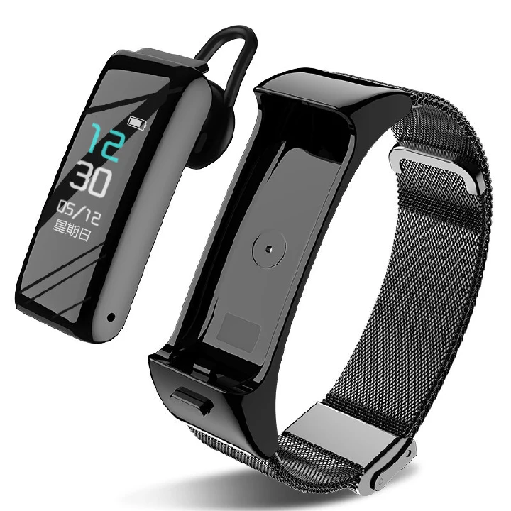 High-End Multifunction Call Two In One Split Smart Watches Sports Smart Wristband Blood Pressure Heart Rate Activity Smart Watch B6 Call Bracelet Bluetooth Headset Color Screen Smart Bracelet Sport