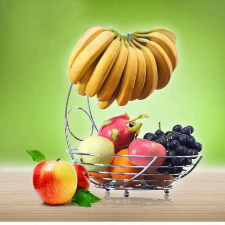 tainless Steel Home Decor Kitchen Vegetable Fruit Basket Rack silver