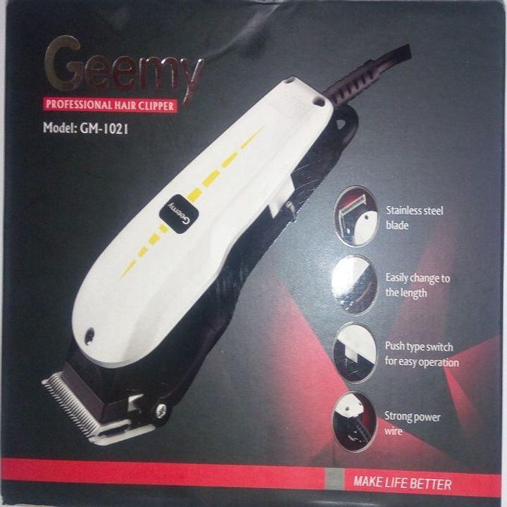 Geemy Professional Hair Clipper /Shaving Machine-Kinyozi white and black