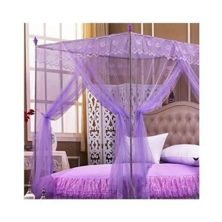 Mosquito Net with Metallic Stand 4 by 6 - Purple purple