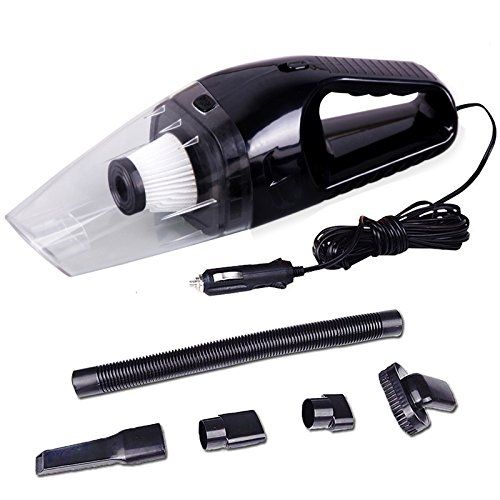 Car Vacuum Cleaner Wet&amp;Dry Portable Super Auto Dust Hand Vac Pet Hair Crumbs Cleaner - Black