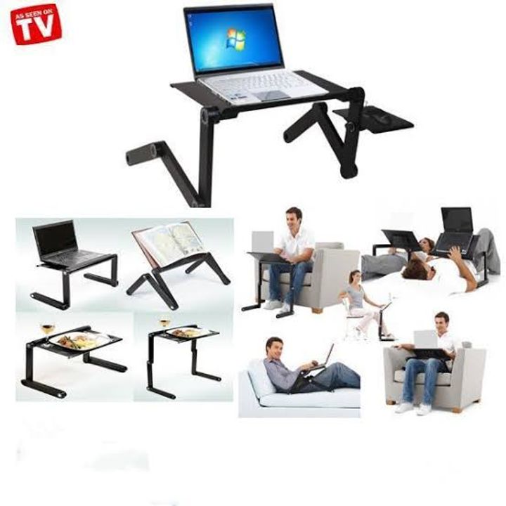 MULTIFUNCTIONAL FOLDABLE LAPTOP FOOD TABLE WITH AIR VENT Black