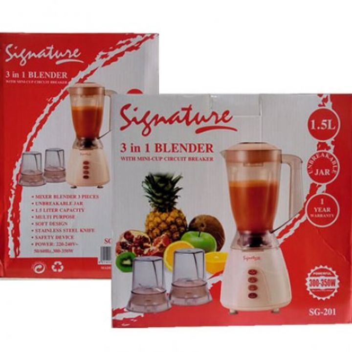 Genuine Signature SG- 201 3 in one blender/ juicer with 1 year warranty* red