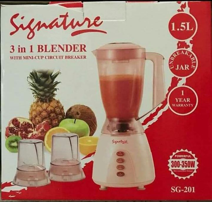 Genuine Signature SG- 201 3 in one blender/ juicer with 1 year warranty* red