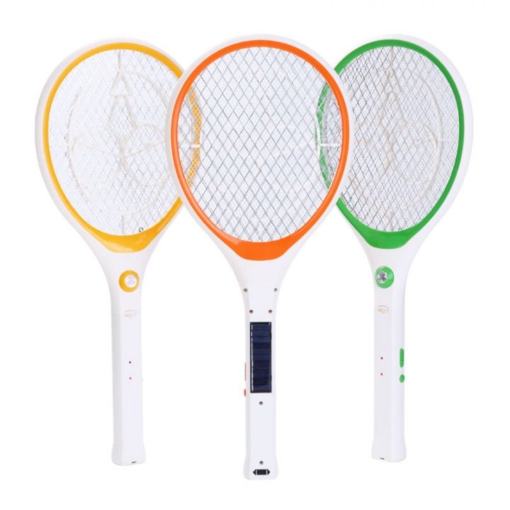 Electric Mosquito swatter home mosquito swatter insect-repellent solar charge white n orange white