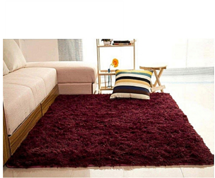Comfortable Fluffy Soft and Tender Carpet Maroon 7*8