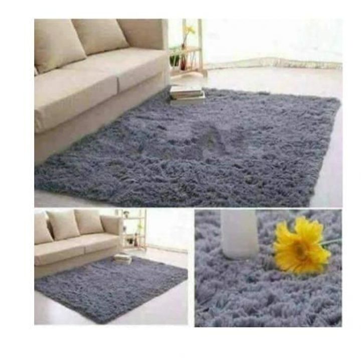 Comfortable Fluffy Soft and Tender Carpet Gray 7*8