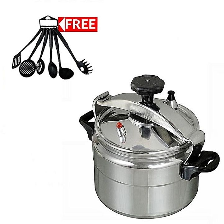 pressure cooker explosion proof 5 litres plus a free set of 6 nonstick cooking/serving spoons silver