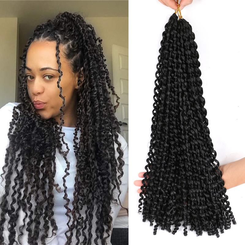 80g/pc 18inch 22Roots/pc Passion Twist Water Wave Curly Wigs Crochet Braids Hair Extensions