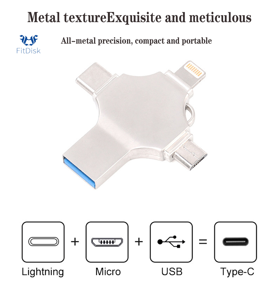 Applicable to iphone Android Type-c 32G 64G 128G USB 3.0 USB Flash Drives flash drive Metal Phone flash disk Computers & Accessories > Data Storage >flashdisk FlashDrive