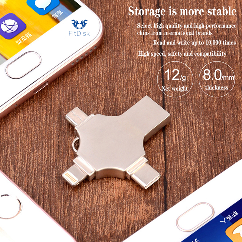 New 4-in-1 32G 64G 128G USB Flash Drives for Iphones and Android mobile computers flash drive flash disk flashdrive flashdisk flashdrives flashdisks pendrive pen drive flash disks 32GB 64GB 128GB