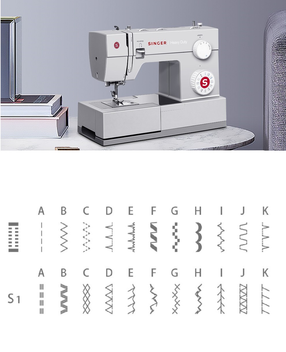 SINGER Heavy Duty 4423 Sewing Machine with 23 built-in thread with extender table