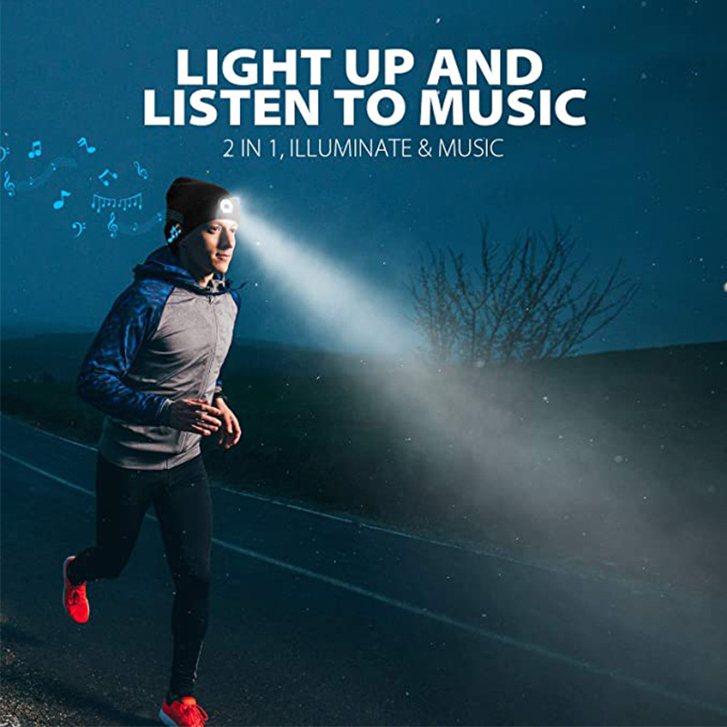 Wireless Music Bluetooth Hat LED Call Night Running Outdoor Lighting Emergency For Christmas gift