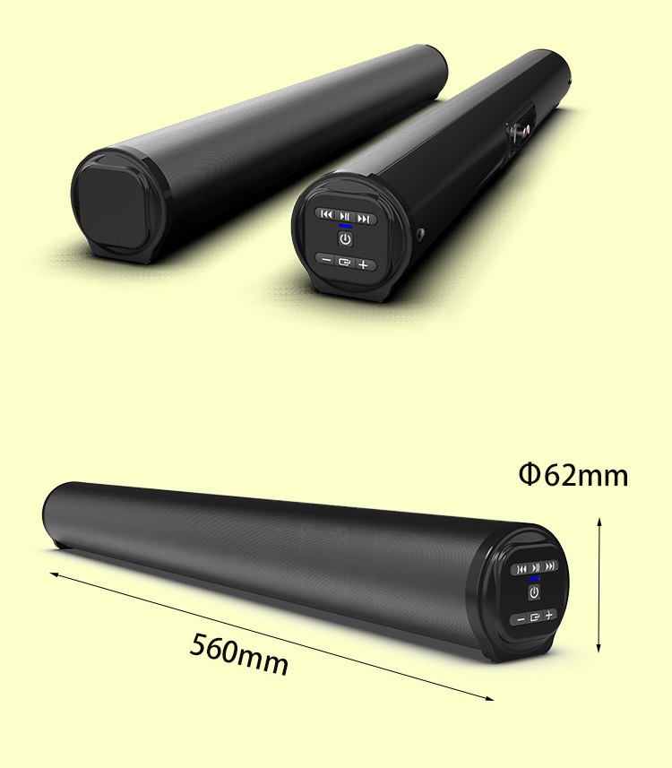 WECHO BS-10 Smart 5.0 Bluetooth Speaker Metal Remote Control Home Theater Soundbar Audio