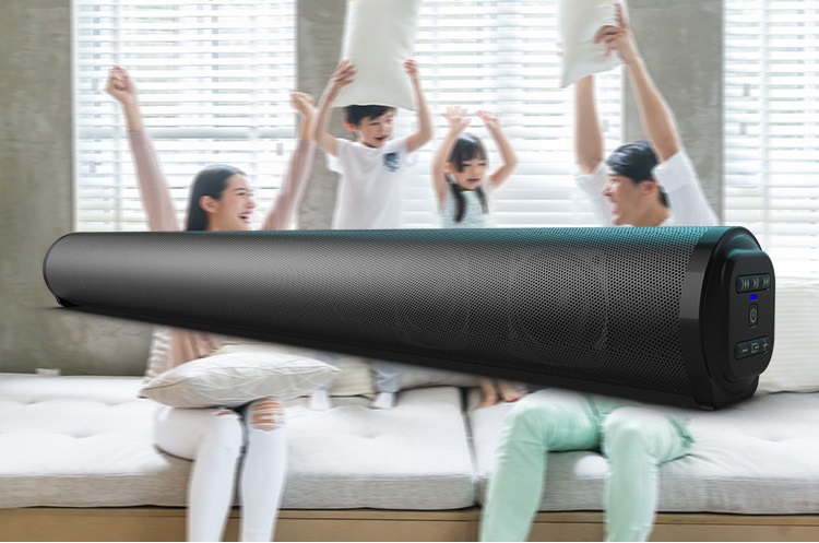 WECHO BS-10 Smart 5.0 Bluetooth Speaker Metal Remote Control Home Theater Soundbar Audio
