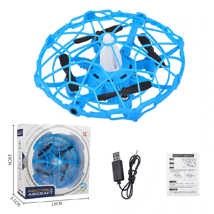 WECHO Mini Drone Gesture UFO Flying Fidget Spinner Hand Operated Induction UAV Aircraft Toys Kids Quadrocopter Remote Toy