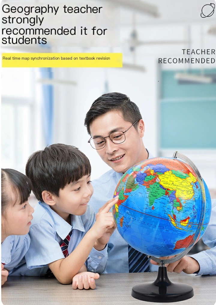 WECHO English Globe 32cm HD World Map Tall Standing Round Shape for teacher for geography students