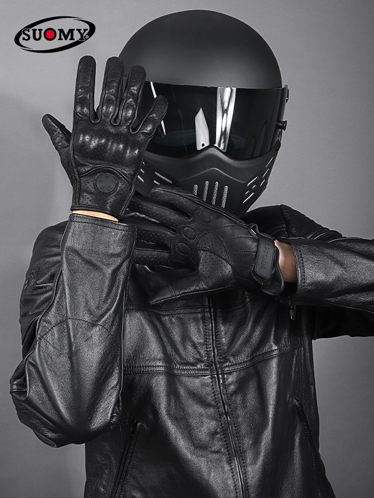 Motorcycle Leather Riding Racing Gloves Armored Non-Slip