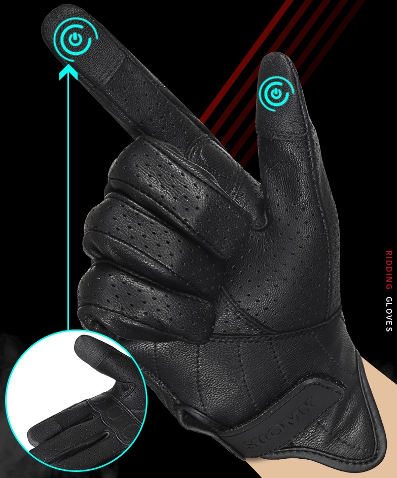 Motorcycle Leather Riding Racing Gloves Armored Non-Slip