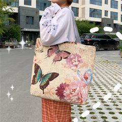 Fashion simple lady large size single shoulder bag printed canvas bag Peonies 44cm*40cm*10cm