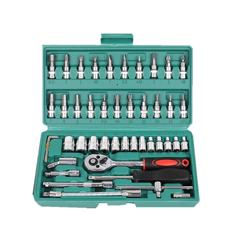 Tool 46 piece Set Wrench Batch Head Ratchet Pawl Socket Spanner Screwdriver