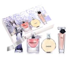 ( Clearing, Broken And Missing The Compensation Service ) Set 4 Pcs(25ml*4) Ladies Perfumes of Different Smell Women Eau De Parfum Long Lasting Natural Fragrance Deodorants Mixed Color 1 box of 4 bott