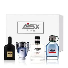 (Gift: a pair of men's socks)Suit 4PCS Men Perfumes of Different Smell Eau De Parfum Classic Fragrances Long Lasting Deodorant Mixed Color 1 box of 4 bottles