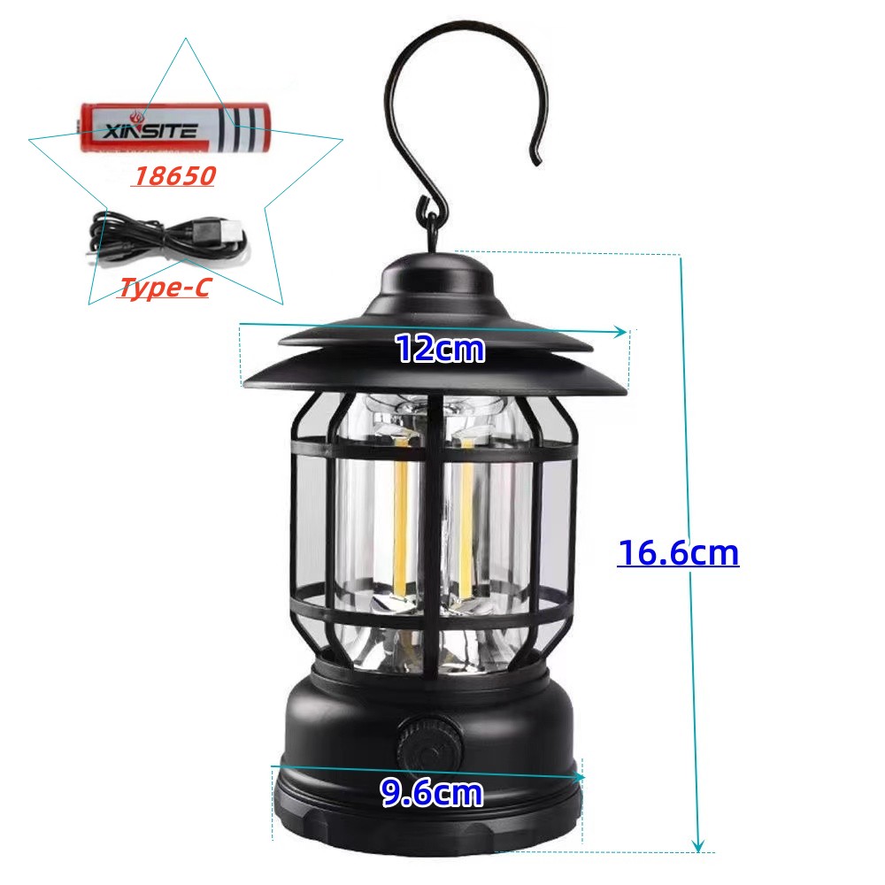 New Arrival Camping Light Outdoor Waterproof Hanging Lantern LED Tent Lamp Rechargeable Night Light