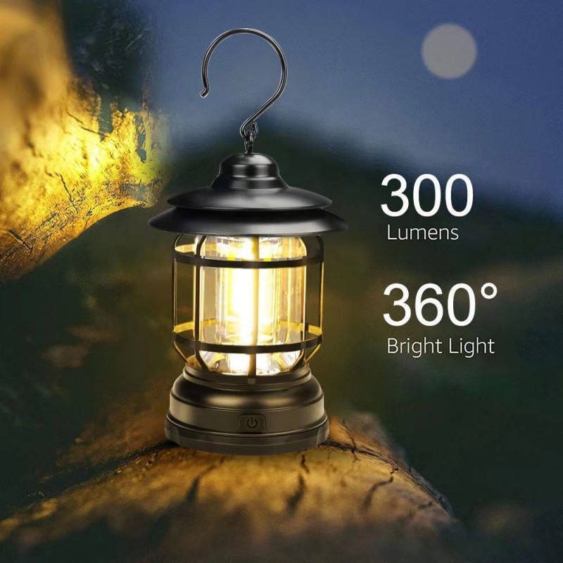 New Arrival Camping Light Outdoor Waterproof Hanging Lantern LED Tent Lamp Rechargeable Night Light