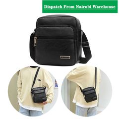 Men's bag New Large Capacity Single Shoulder Bag Pu Business Men's Messenger Bag Men's Single Shoulder Backpack Black 20cm*11cm*22cm