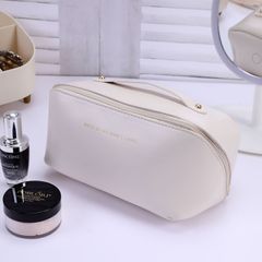 Ins Cosmetic Bag Women's Large Capacity Portable Advanced Sense New Travel Cosmetics Washing Bag White