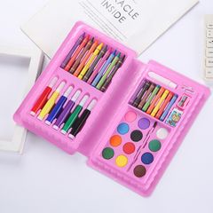 42 Piece Set Of Children's Brushes Student Watercolor Pens Stationery Gift Box Crayon Painting Marker Pen Set Pink