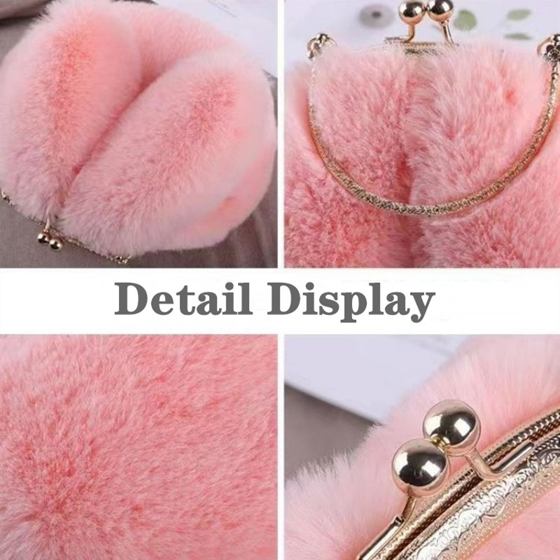 New arrival Rabbit Ear Plush Women's Handbags Oblique Span Cute Bag Handheld Wool Bag Shoulder Bag Cross body Bags