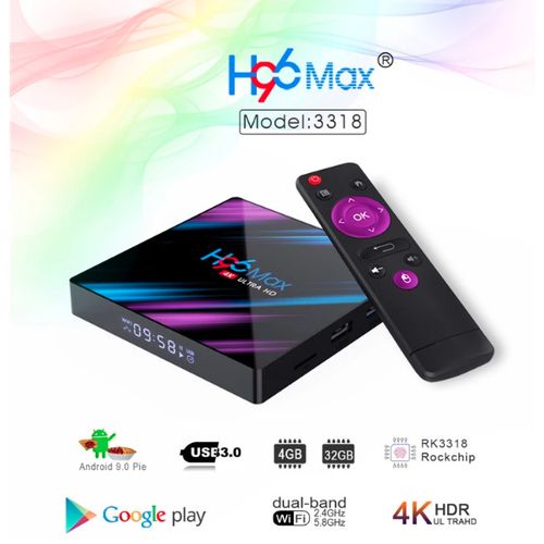 H96 Max 4K 64-bit Android TV Box 4GB RAM, 32GB ROM